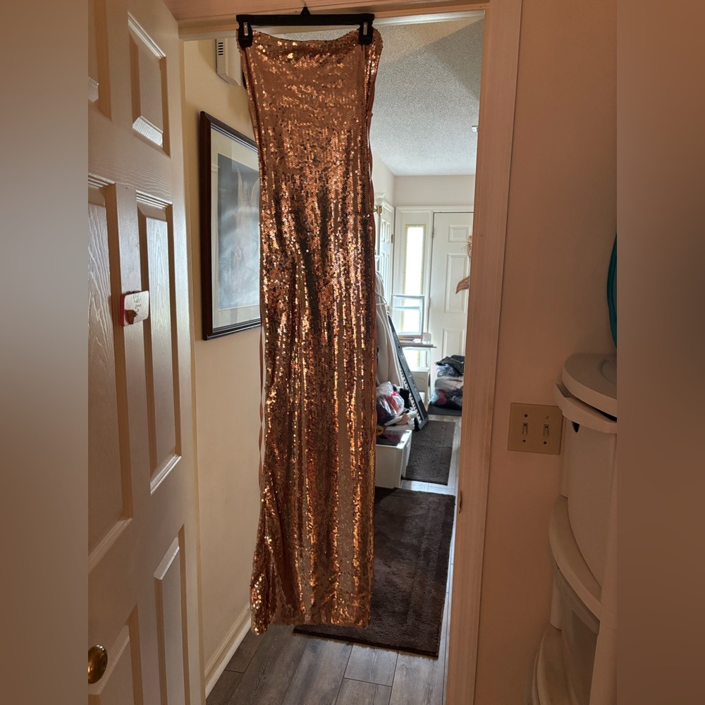Rose gold prom dress size small
